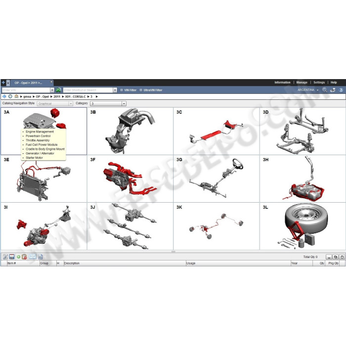 General Motors GM SA South America EPC parts catalog 2017